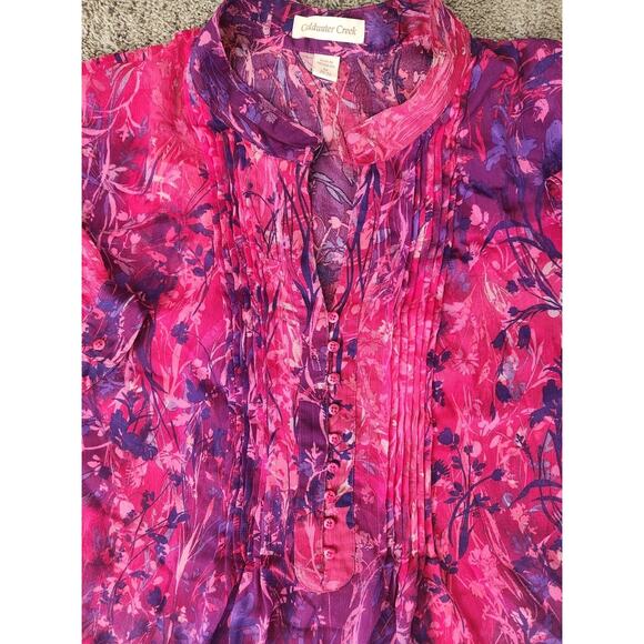 COLDWATER CREEK Tunic Blouse Women's Size 2X Sheer Chiffon, Unlined - Picture 6 of 9